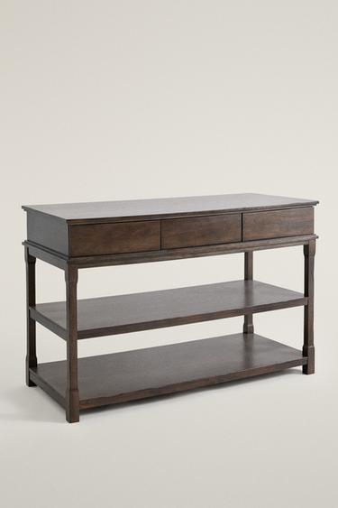 MANGO WOOD STORAGE UNIT WITH DRAWERS — Brown 1