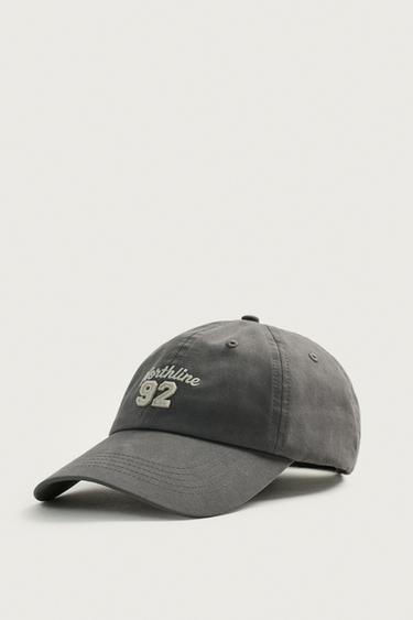 WASHED EMBROIDERED PATCH CAP - Grey by Zara - Image 0