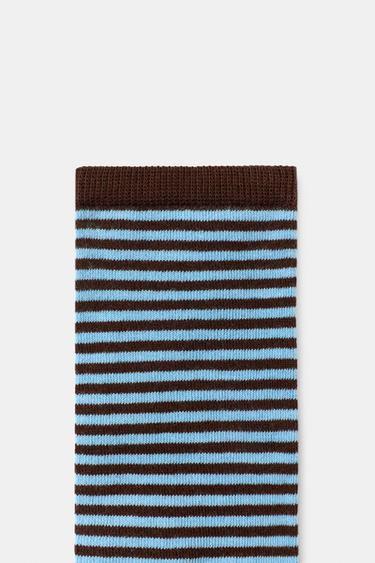 CHAUSSETTES JACQUARD À RAYURES - Marron de Zara - Image 1