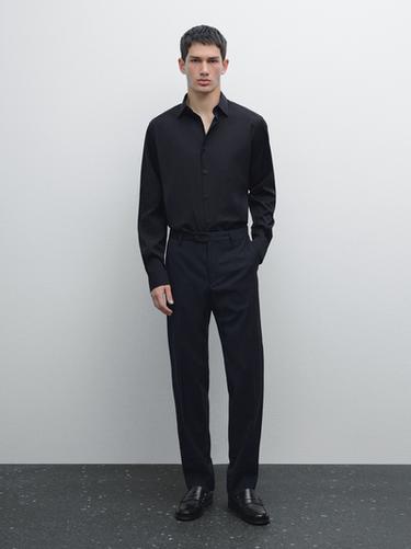 Camisa slim fit stretch - Marino de Zara