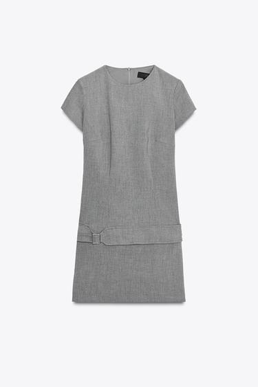 BELTED SHORT DRESS - Light grey by Zara - Image 5