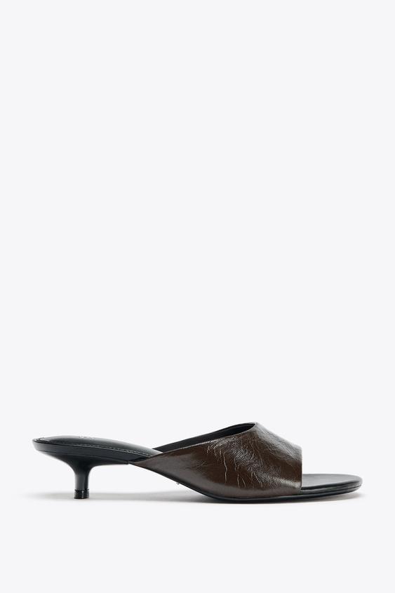 Zara Chic Cream Reptile Effect Heeled Sandals UK 5 AE001