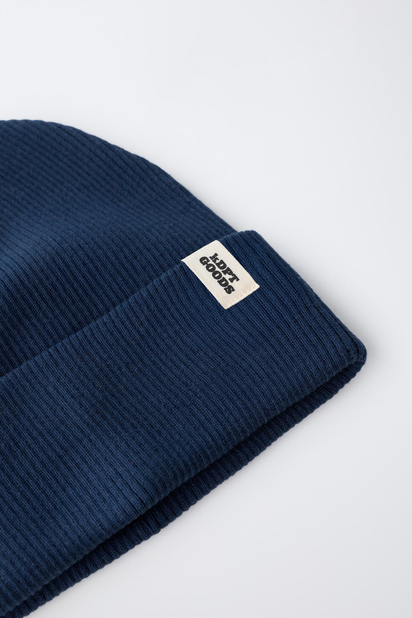 Детский головной убор Zara Ribbed Knit Label Hat, цвет: Тёмно-синий — фото 3