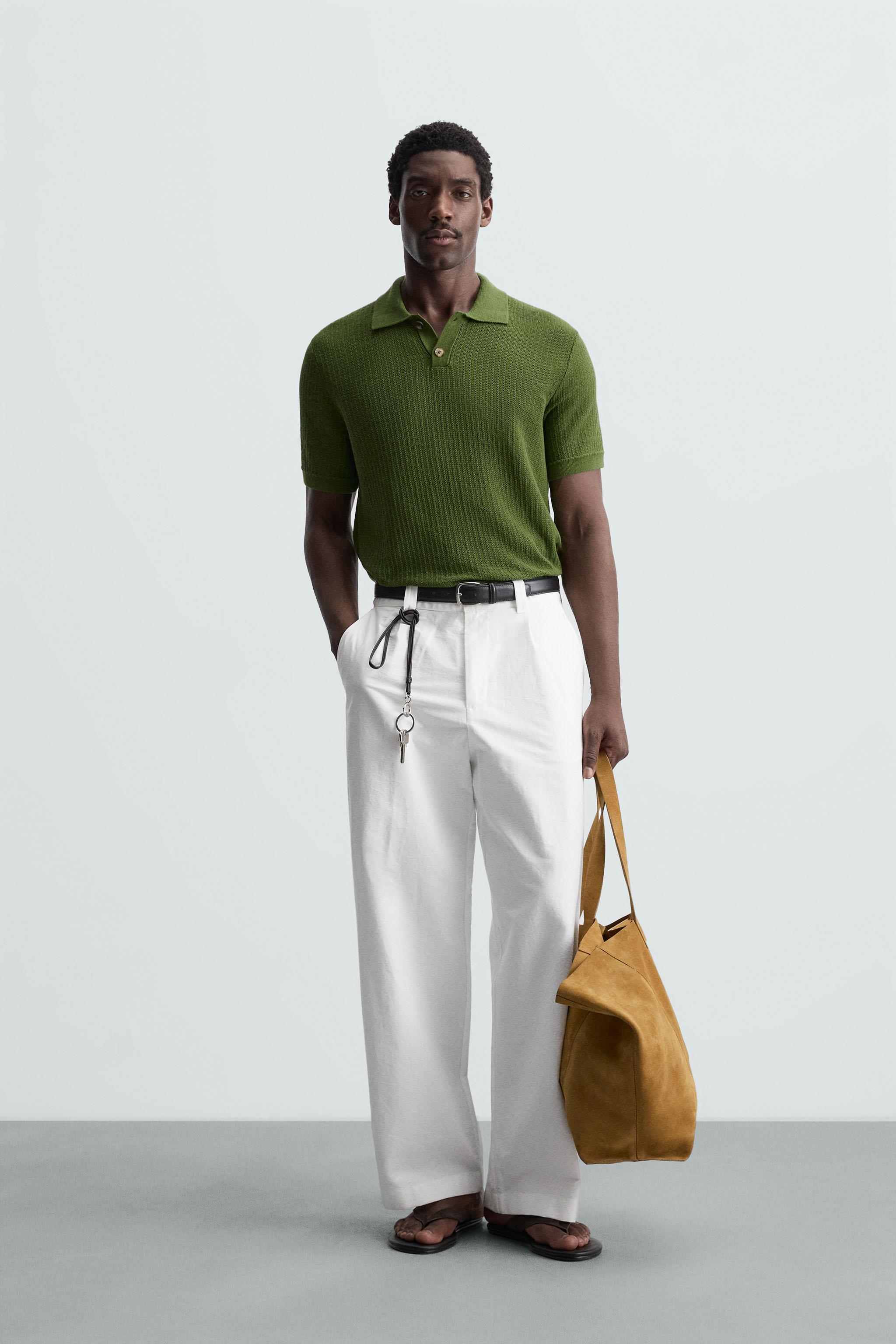 TEXTURED KNIT POLO SHIRT - Green | ZARA South Africa