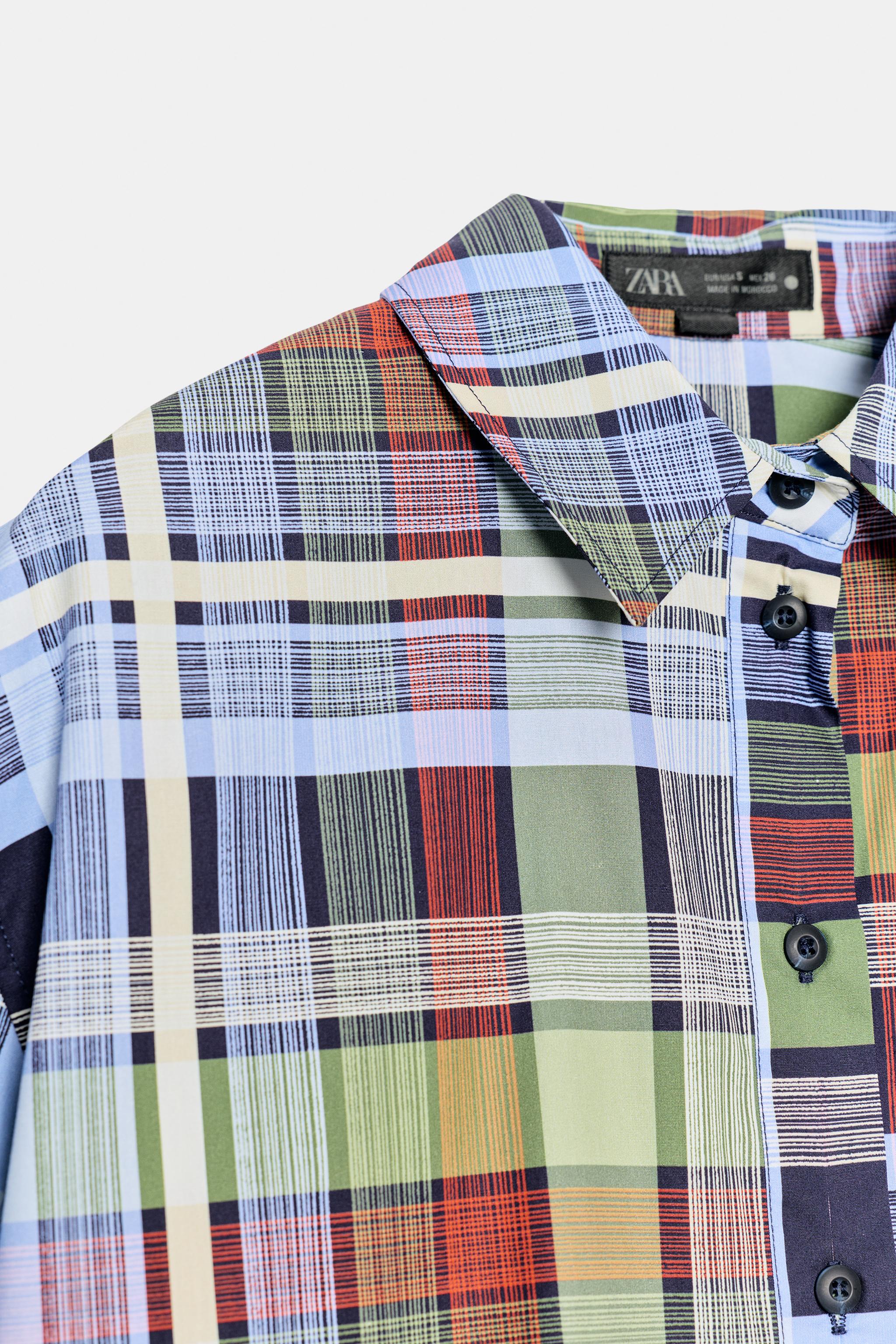 ZW COLLECTION PLAID SHORT SLEEVE SHIRT
