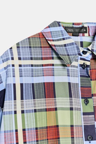 ZW COLLECTION SHORT SLEEVE CHECK SHIRT - Multicoloured by Zara - Image 7