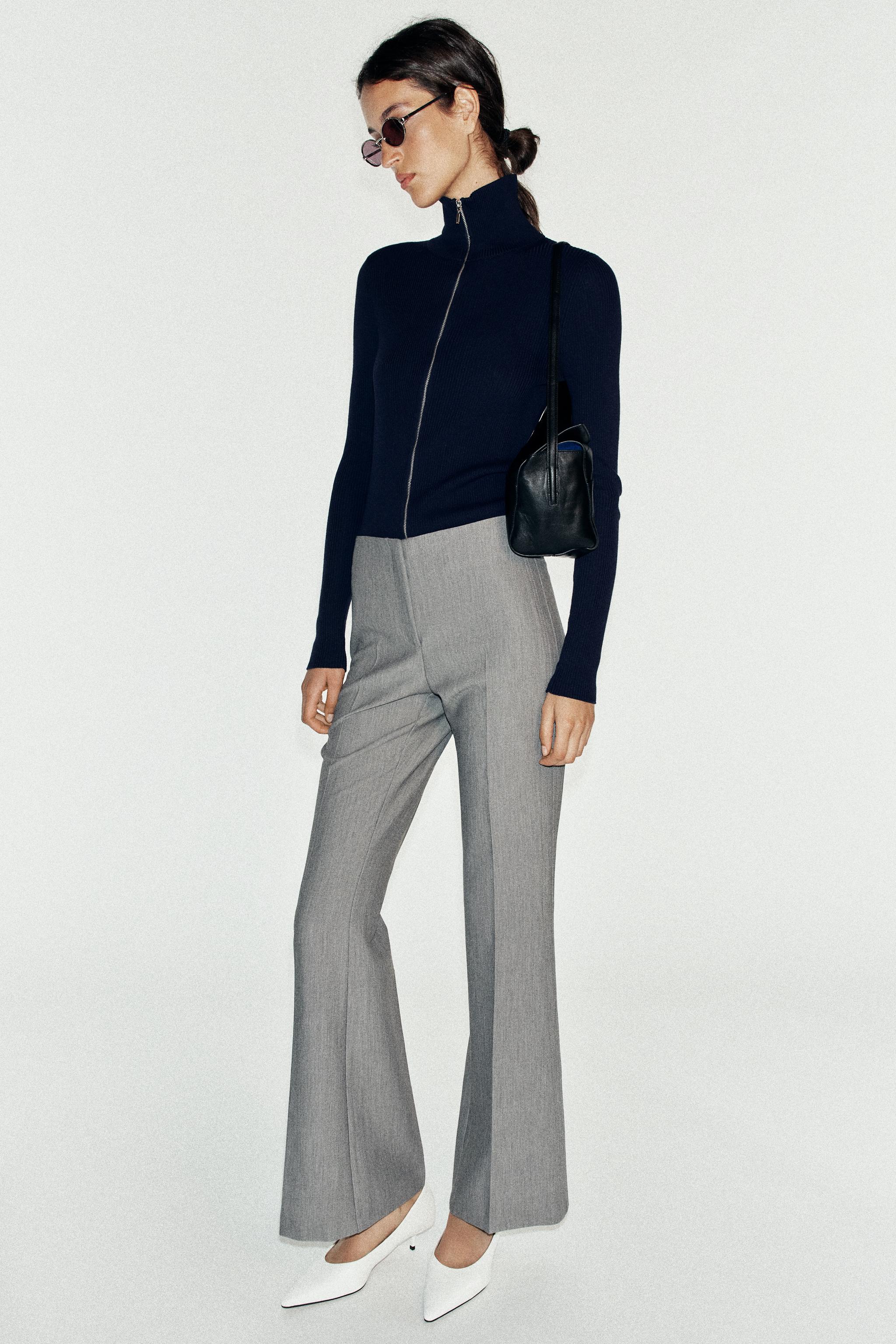 LOW-RISE FLARE PANTS