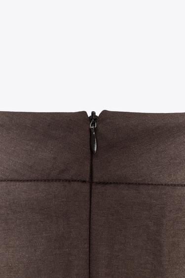 BELTED MIDI A-LINE SKIRT - Brown by Zara - Image 9