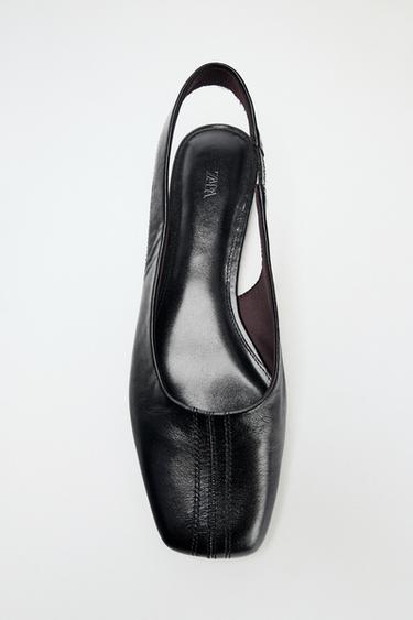ZAPATO DESTALONADO PIEL HORMA CUADRADA - Negro de Zara
