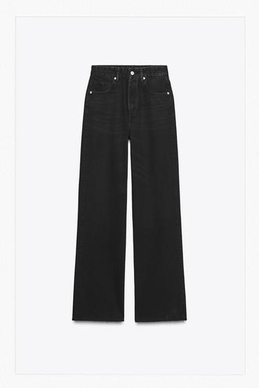 JEANS TRF GAMBA LARGA VITA ALTA - Nero di Zara