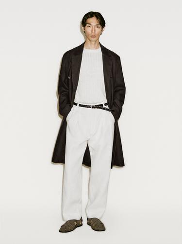 Zara 100% linen double dart trousers - Limited Edition - White - Image 0