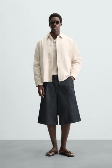 Zara TEXTURED WEAVE OVERSHIRT - Light beige - Image 0