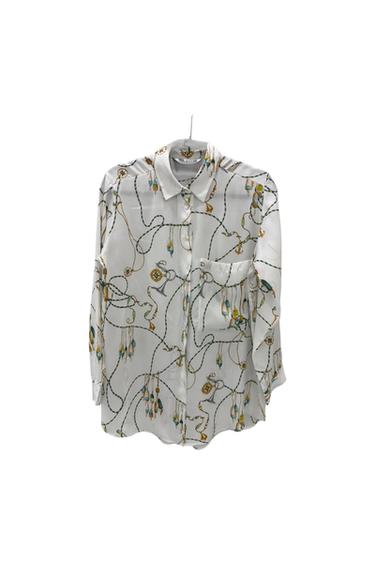 SATIN PRINTED BUTTON UP SHIRT