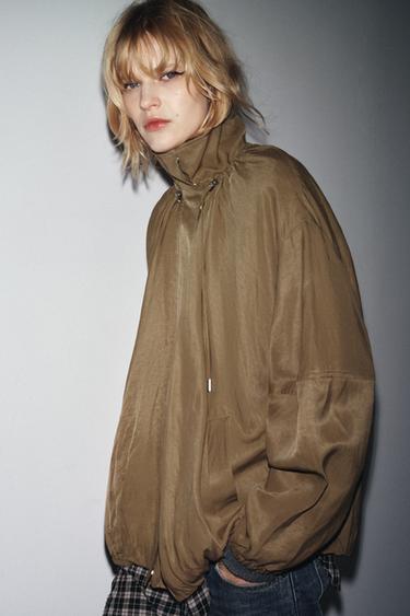 VESTE BOMBER FLUIDE ZW COLLECTION - Marron / Taupe de Zara - Image 2