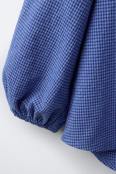 GINGHAM CHECK DOUBLE COLLAR SHIRT - Cornflower blue by Zara - Image 3