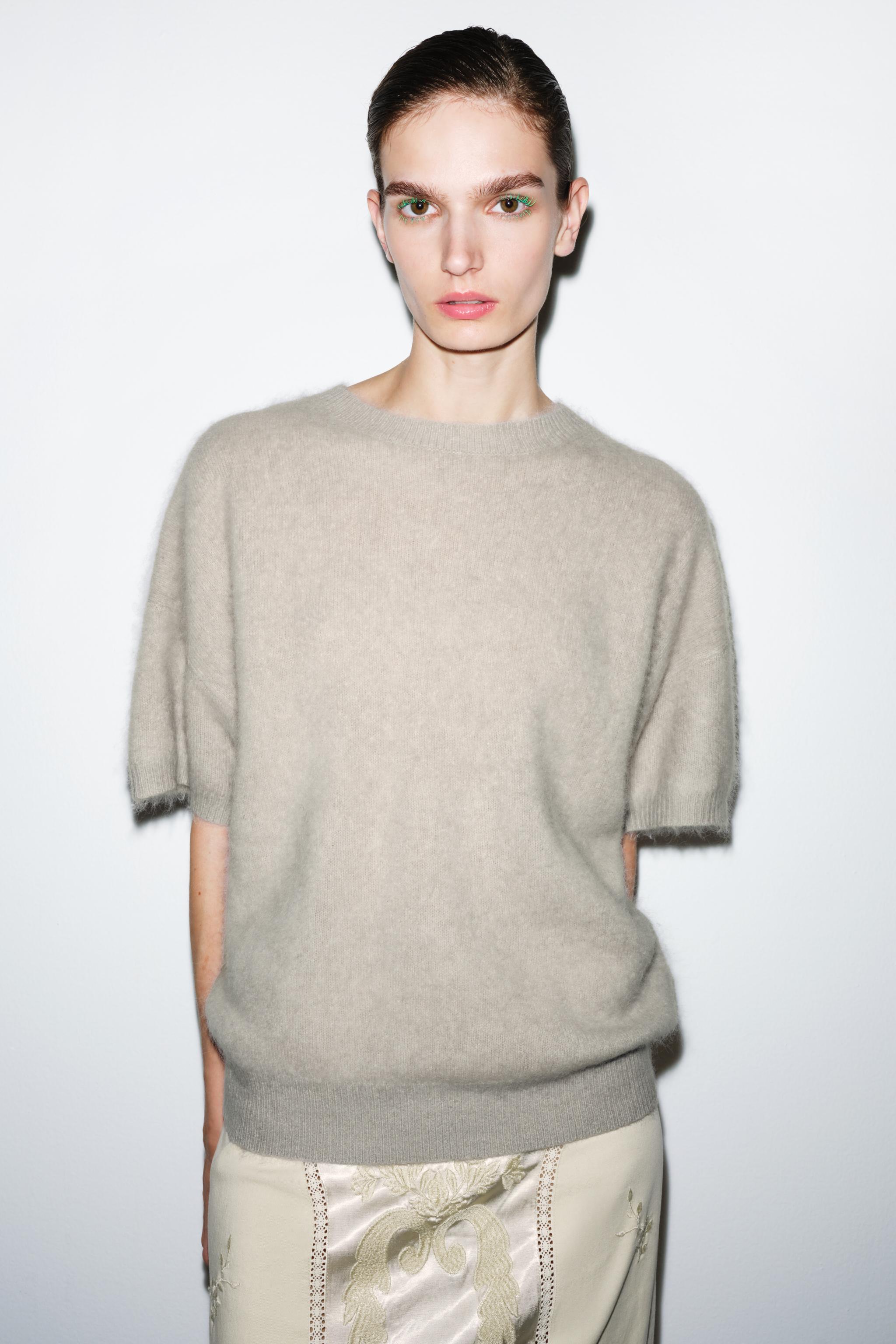 BRUSHED EFFECT OVERSIZED 100% WOOL SWEATER