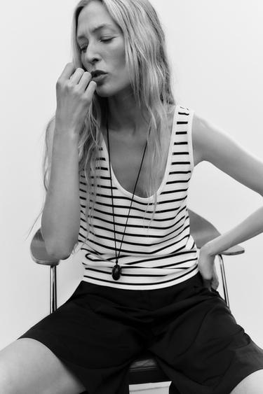 STRIPED KNIT TOP - striped by Zara - Image 6