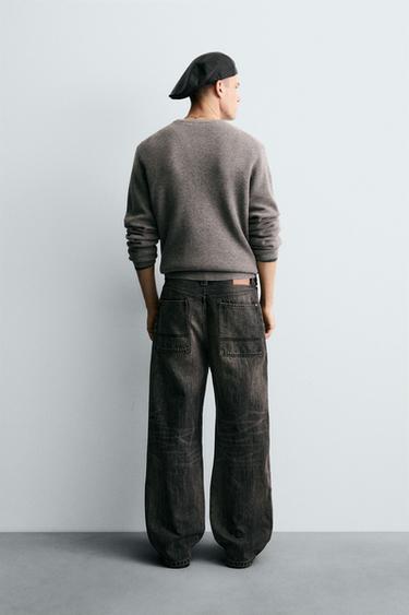 JEANS WIDE FIT - Carbón de Zara