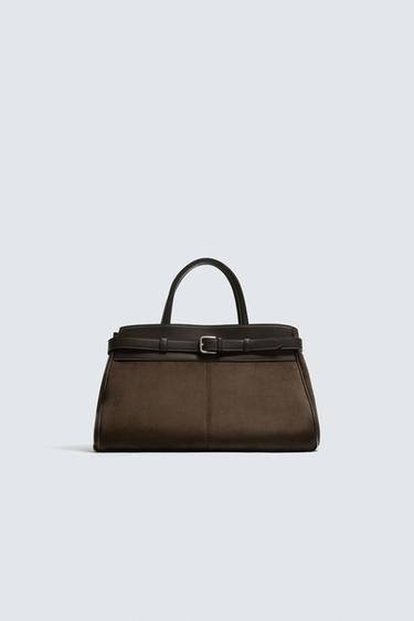 BELTED HANDBAG - Brown by Zara