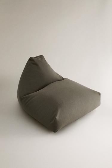 POUF EN COTON - Kaki de Zara - Image 1