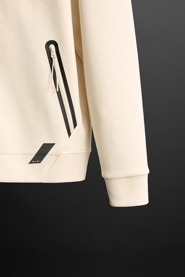 TECHNICAL ZIP-UP HOODIE - Ecru by Zara - Image 6