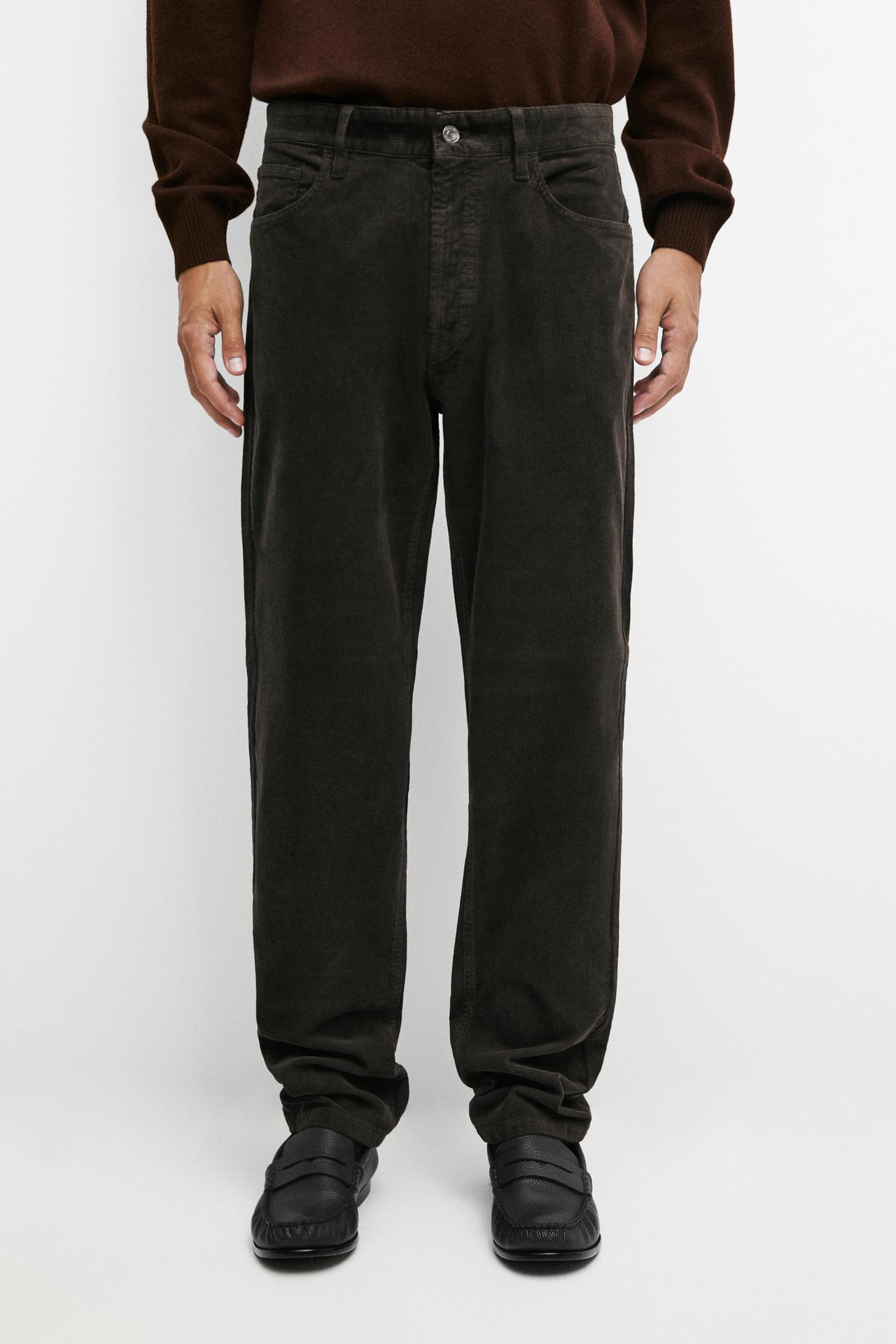 Corduroy tapered fit pants — Cobalt