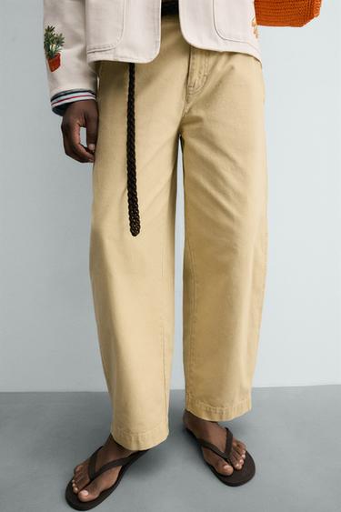 WASHED BALLOON FIT TROUSERS - Light yellow by Zara - Image 5