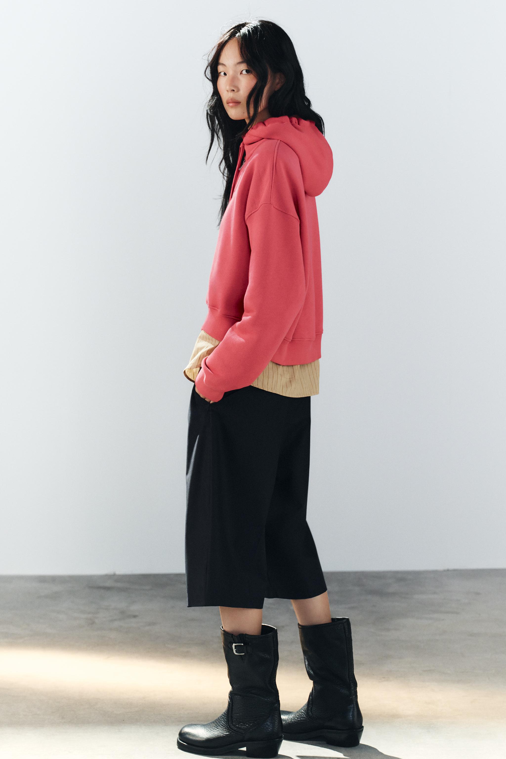 Zara FERMUARLI KAPÜŞONLU SWEATSHIRT görsel 3