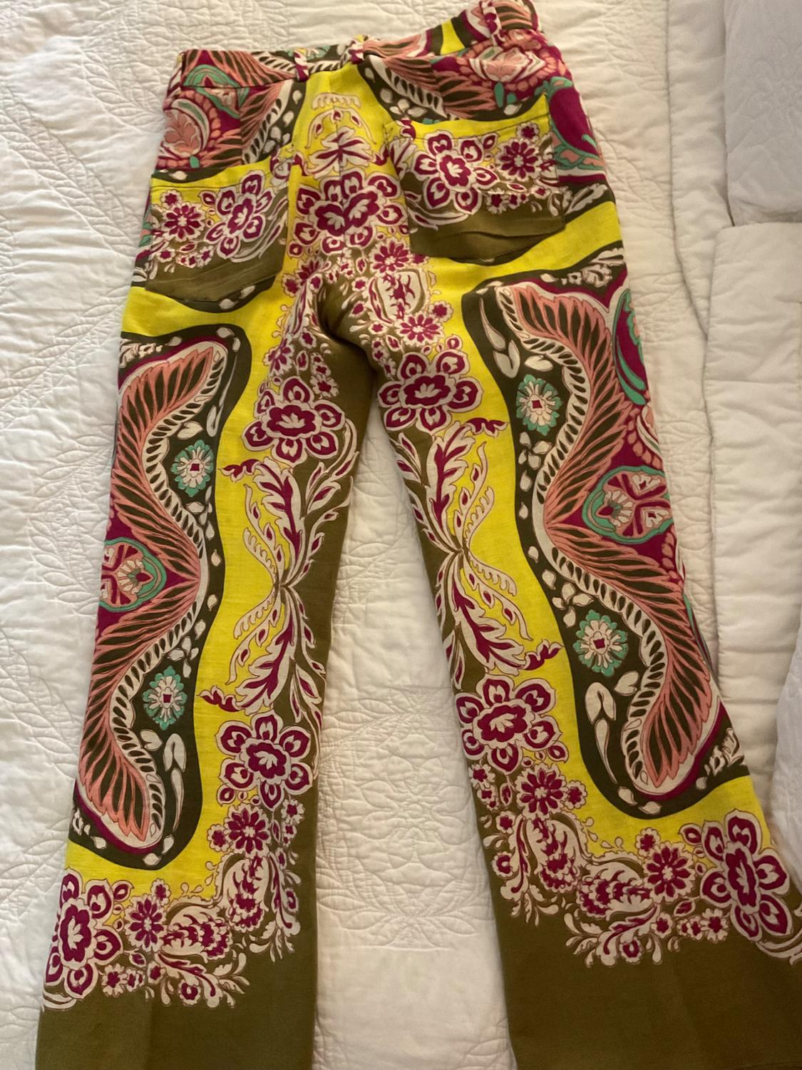 CROP FLARE LINEN BLEND PANTS - Image 2