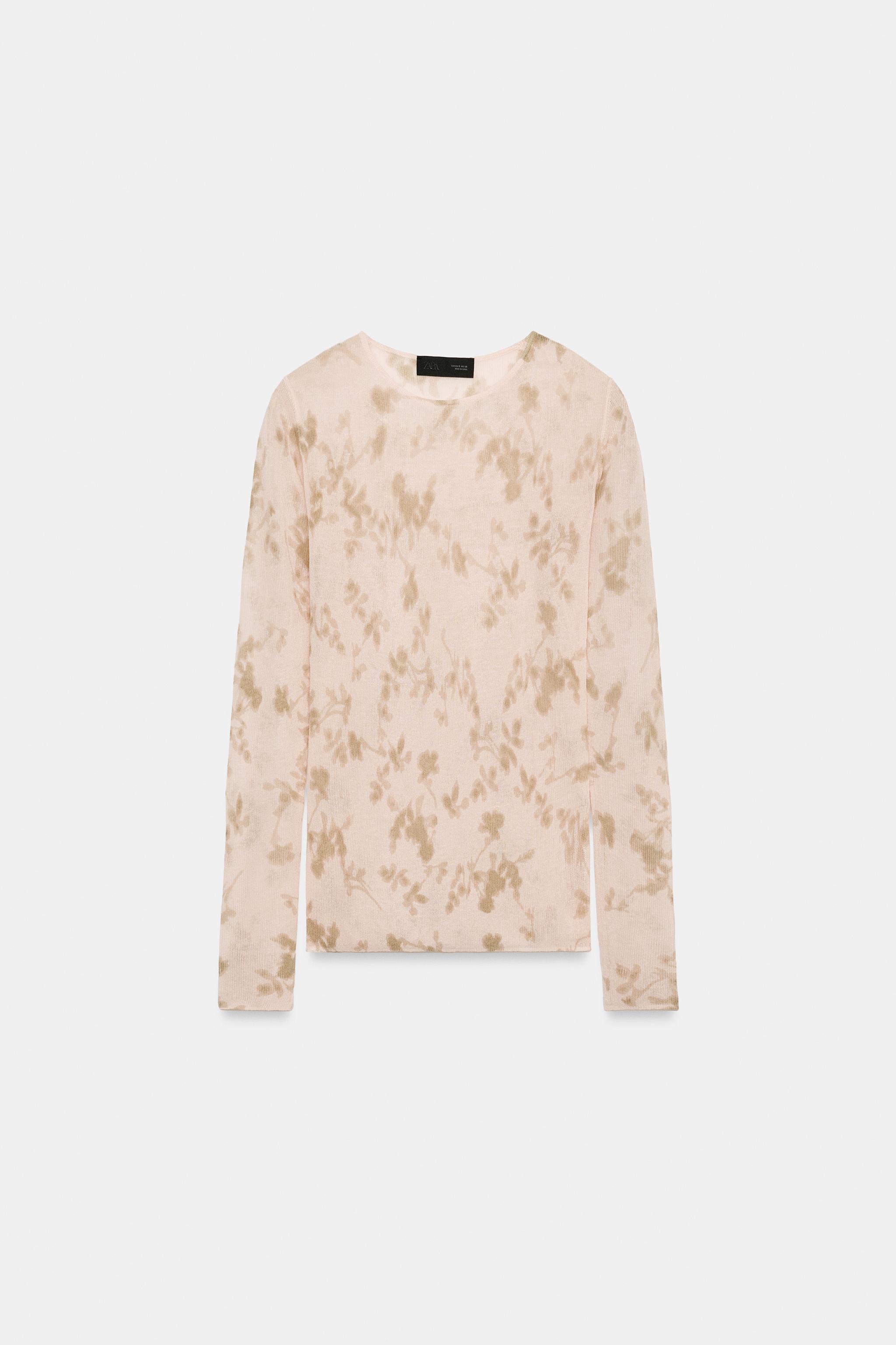 TOP EN MAILLE FINE À IMPRIMÉ FLEURI
