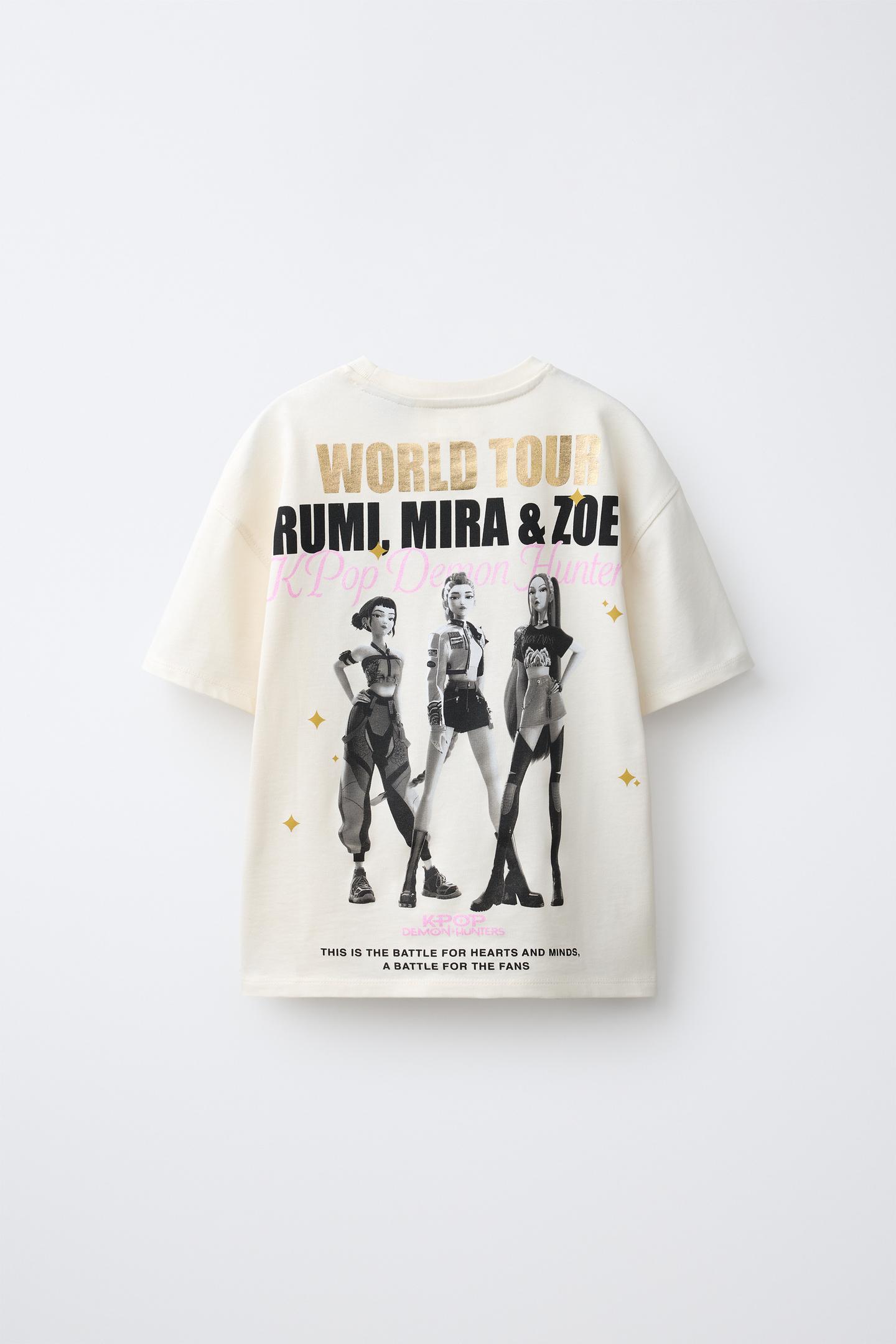 Детская футболка Zara Kpop Demon Hunters™ Netflix © T-SHIRT, цвет: Экрю — фото 3