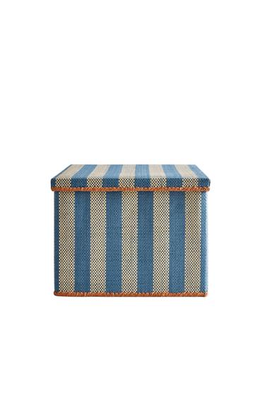 Zara KIDS' FOLDABLE STRIPED BASKET - Blue