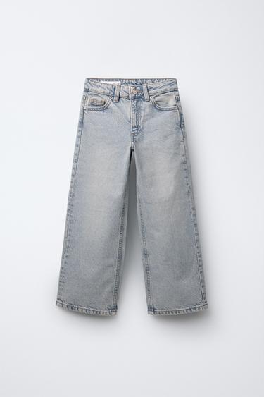 FADED WIDE-LEG JEANS - Mid-blue by Zara