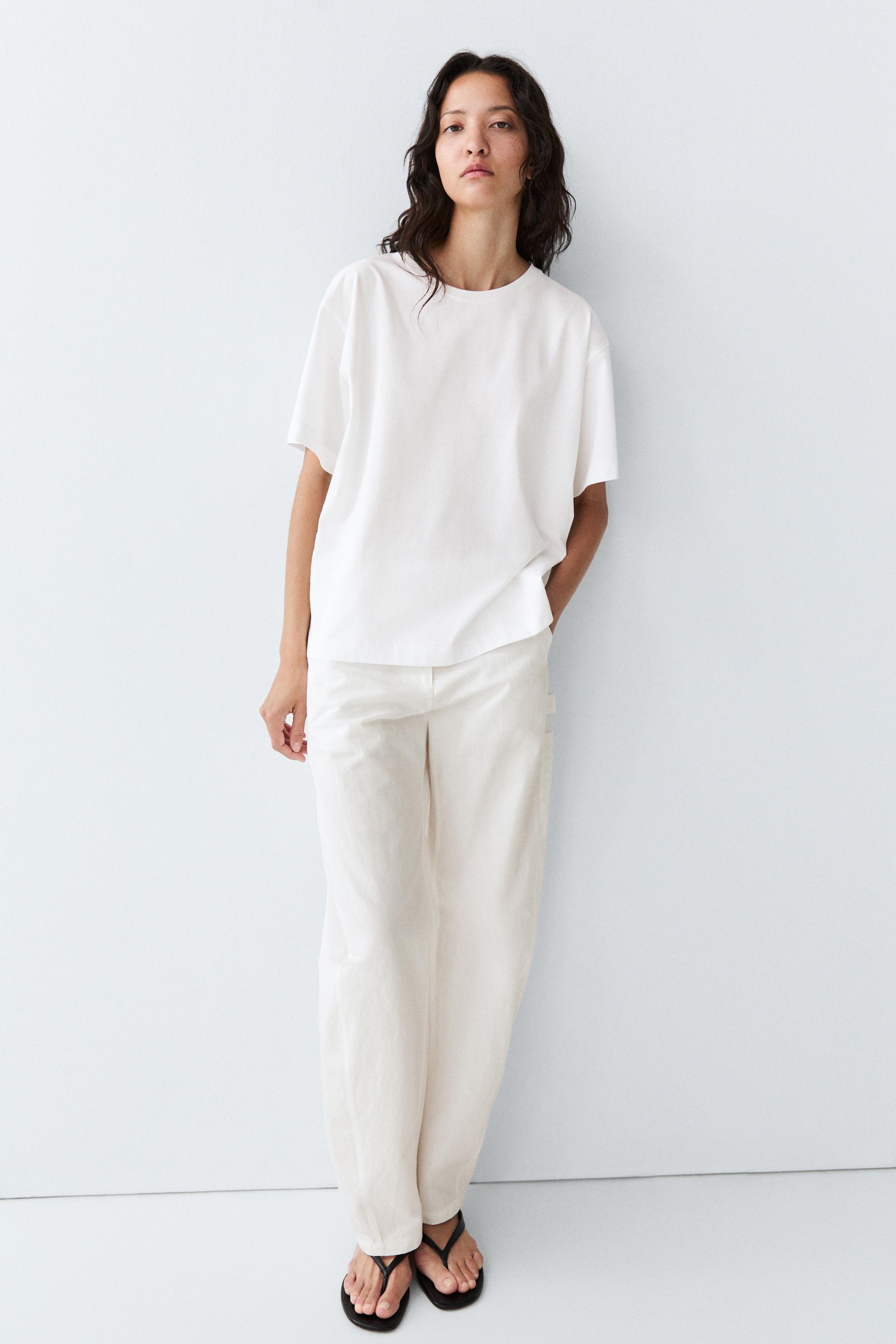 100% cotton short sleeve T-shirt — White