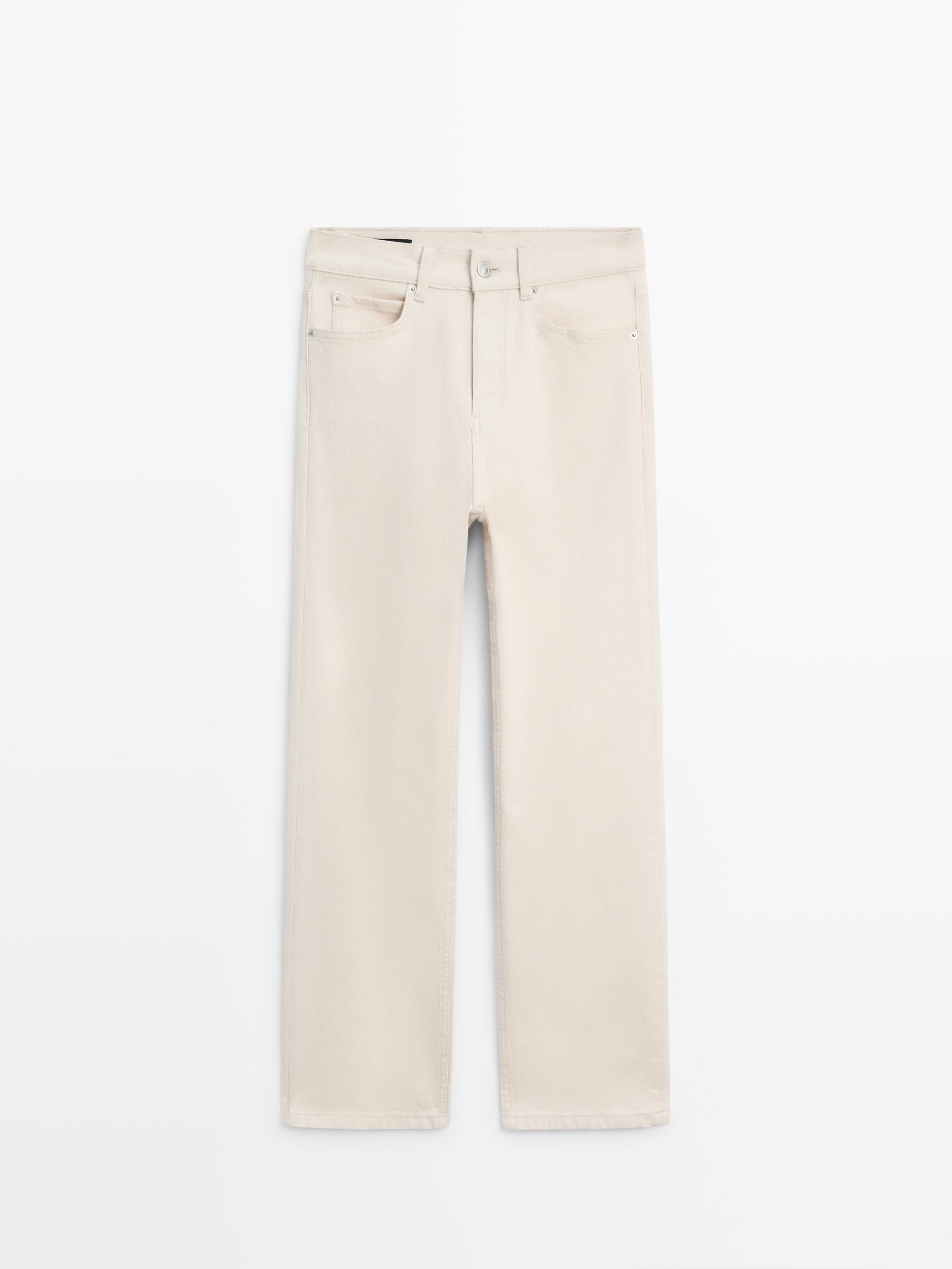 Mid-rise straight-leg jeans