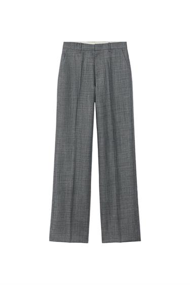 PANTALÓN TRAJE 100% LANA - Gris de Zara