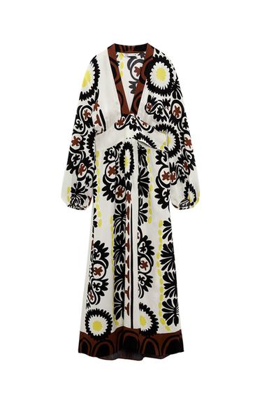 PRINTED WRAP DRESS