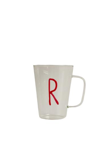BOROSILICATE MUG WITH INITIAL R - Red by Zara