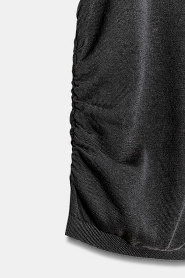 TOP DRAPÉ EN MAILLE - Bleu marine foncé de Zara - Image 6