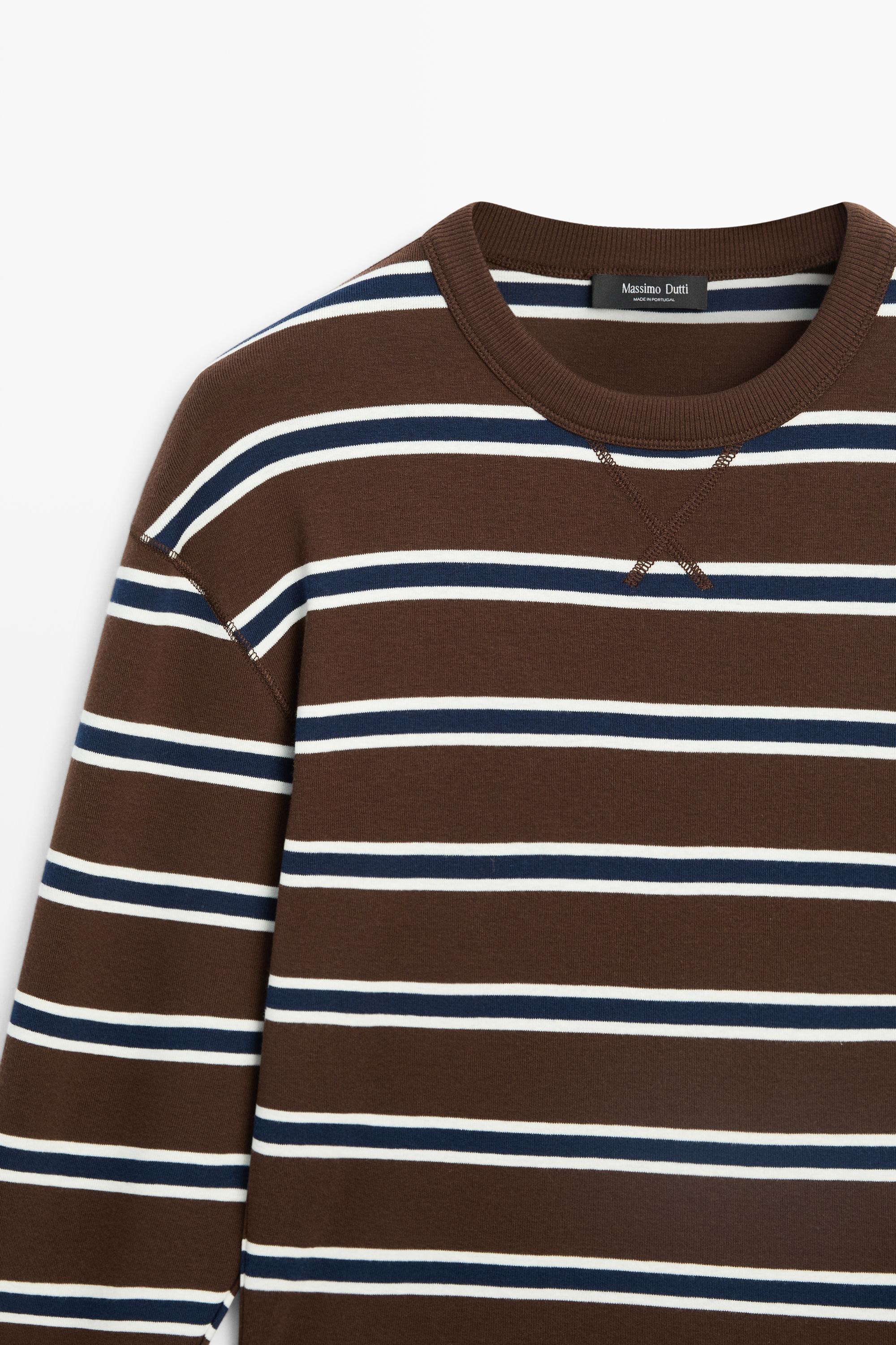 Striped interlock sweatshirt