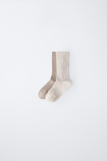 2-PACK OF MID-CALF SOCKS - camel by Zara - Image 0