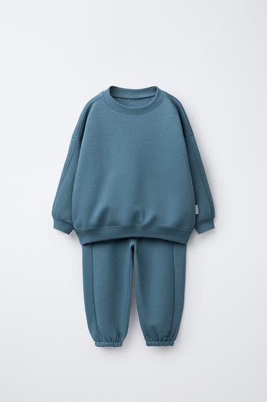 BASIC JOGGING SWEATSHIRT AND JOGGER TROUSERS WITH LABEL — ГЛУБОКИЙ СИНИЙ от Zara