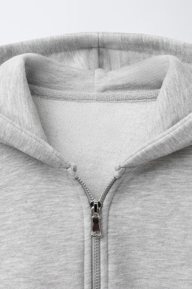 SWEAT BASIQUE ZIPPÉ - Gris chiné de Zara - Image 2