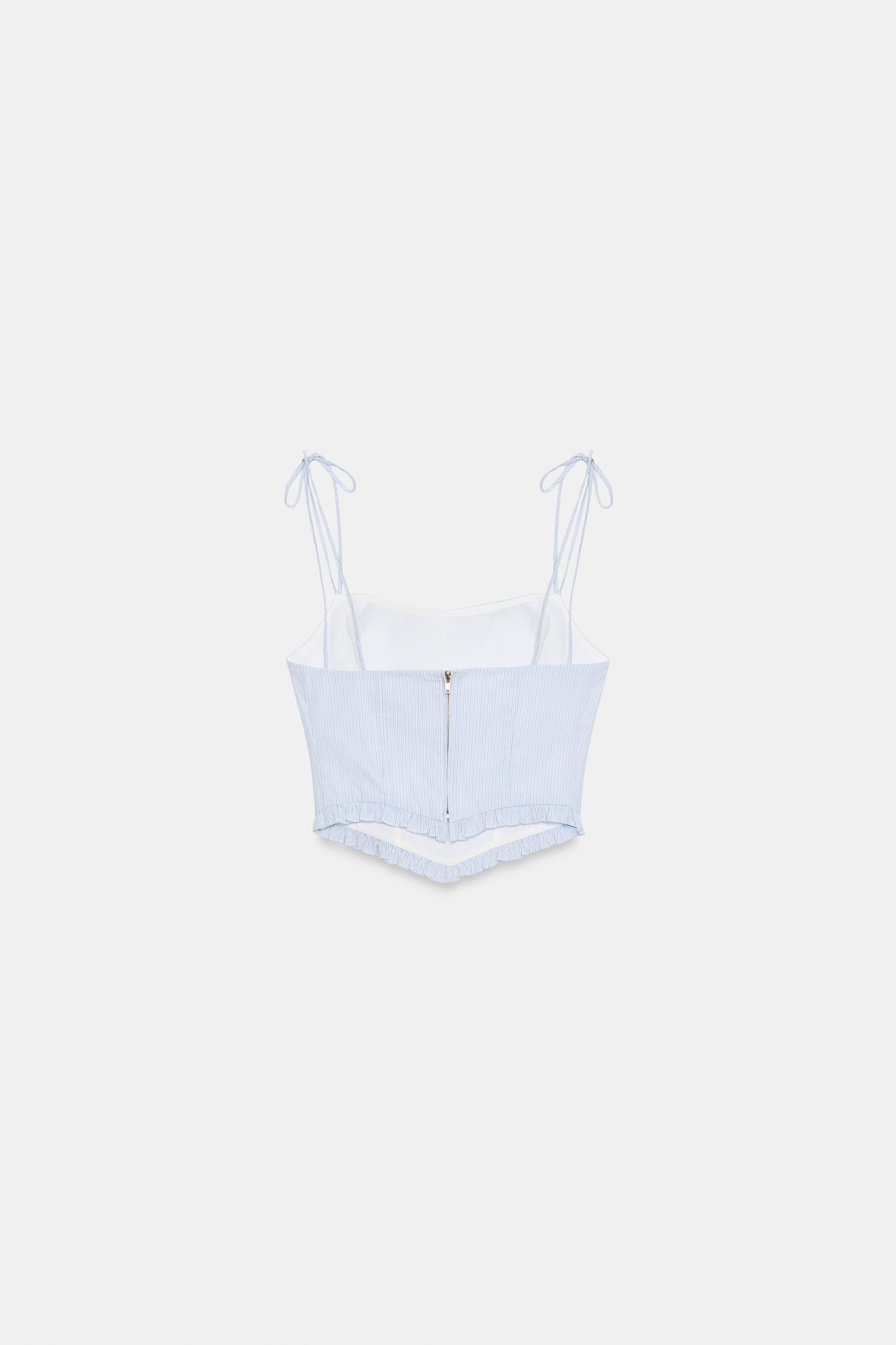 POPLIN CORSET CROP TOP