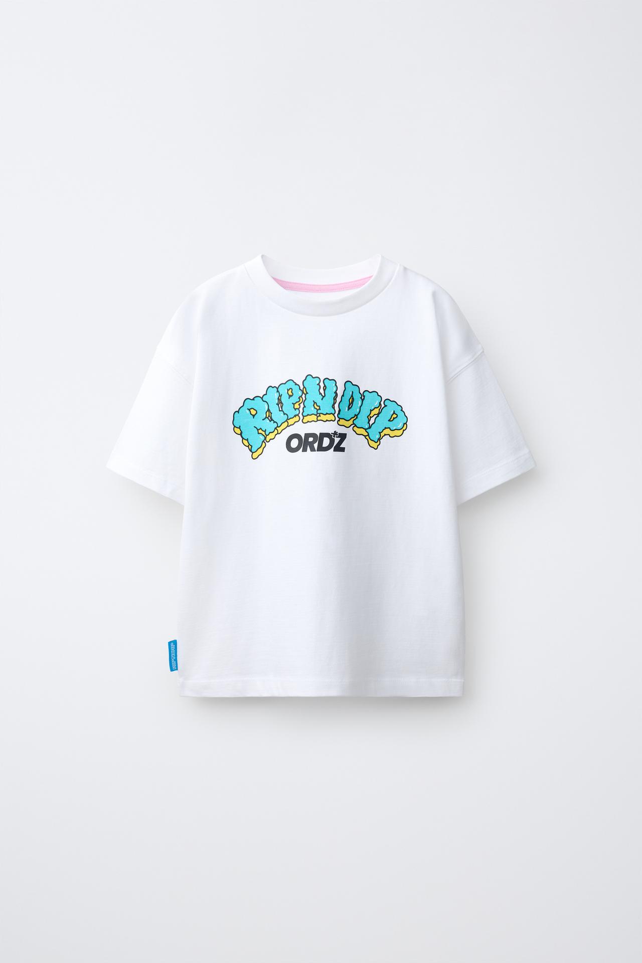Футболка RIPNDIP © X ZARA KIDS с объёмным логотипом