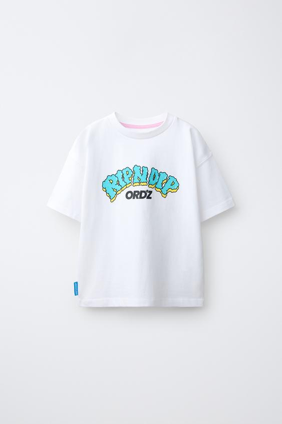 RIPNDIP © X ZARA KIDS RAISED LOGO T-SHIRT - White de Zara - Imagen 0