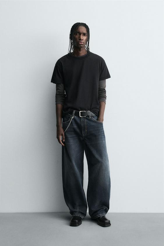 WASHED BALLOON FIT JEANS