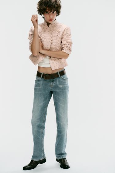 BLAZER ENTALLADA ESTAMPADO FLORES - Rosa empolvado de Zara