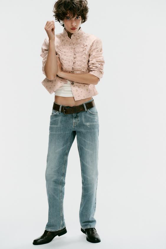 BLAZER ENTALLADA ESTAMPADO FLORES - Rosa empolvado de Zara - Imagen 0