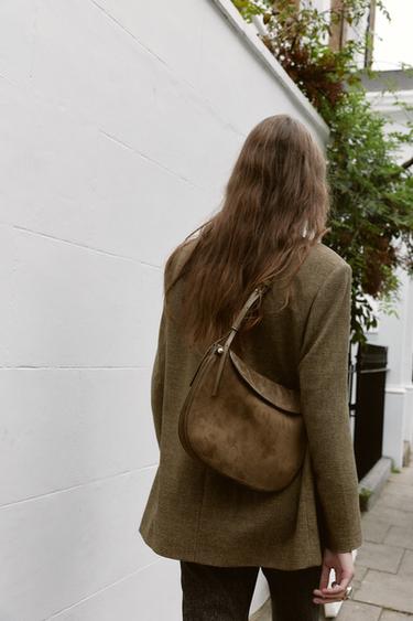 LEATHER FLAP HANDBAG - Green by Zara - Image 2